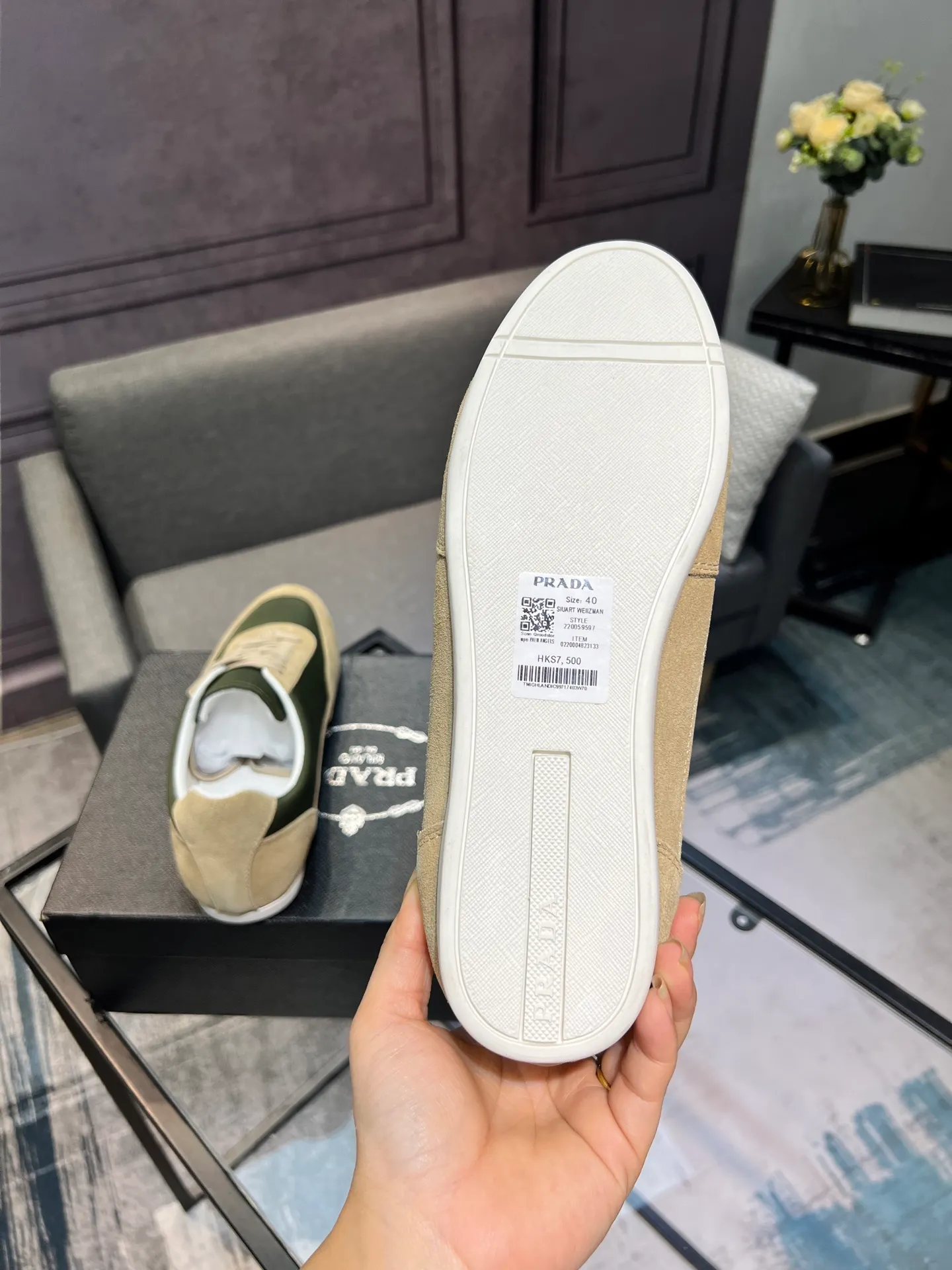 Men's shoes 💰440 PRADA (Prada) uses original cow suede, genuine leather lining, original foam wear-resistant soft outsole, casual sports version, young fashion, European and American trend, British style, actual picture color. Standard code: Men’s size 38/44 (45 can be customized)